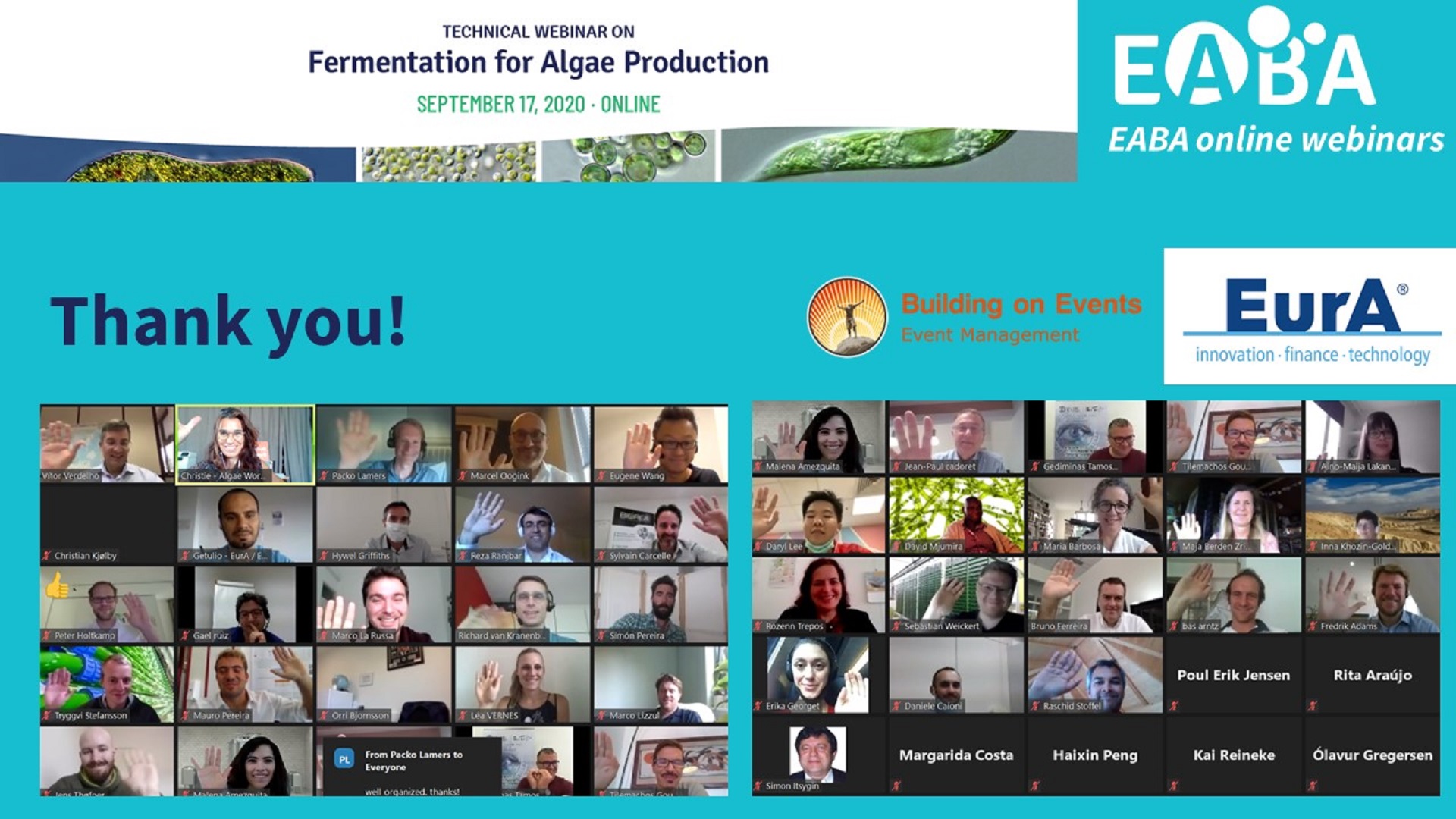 Margarida Costa da Allmicroalgae esteve presente no EABA Webinar “Fermentation for Algae Production”